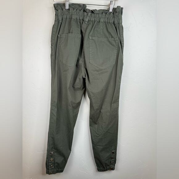 Veronica Beard Tedi Tapered High Rise Army Green Paper Bag Pants Twill 6 / 28 - Picture 5 of 12